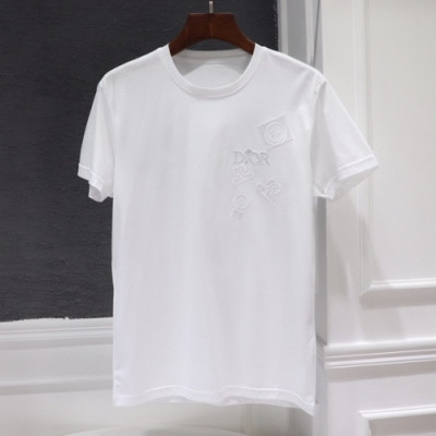 [매장판]Dior 2021 Mm/Wm Casual Crew-neck Short Sleeved Tshirts - 디올 2021 남/녀 캐쥬얼 크루넥 반팔티 Dio01207x.Size(m - 3xl).화이트