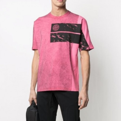 [스톤아일랜드]Stone Island 2021 Mens Crew-neck Cotton Short Sleeved Tshirts - 스톤아일랜드 2021 남성 크루넥 코튼 반팔티 Sto0308x.Size(s - xl).핑크