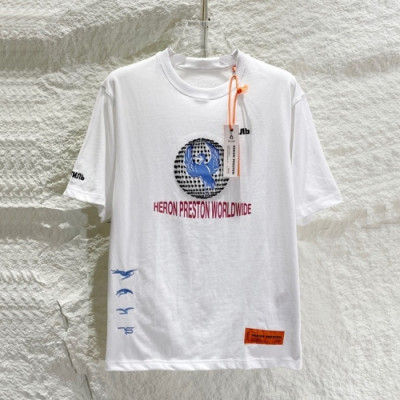 [헤론프레스턴]Heron Preston 2021 Mens Printing Crew neck Short Sleeved Oversize Tshirt - 헤론프레스턴 2021 남성 프린팅 코튼 오버사이즈 반팔티 Hron0032x.Size(s - xl).화이트