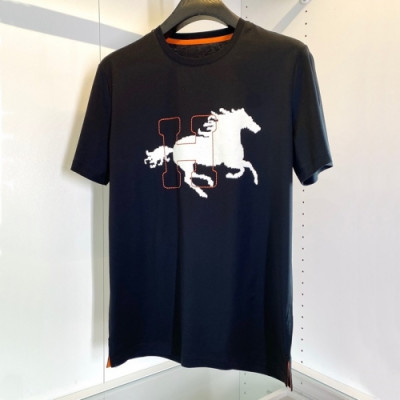 [에르메스]Hermes 2021 Mens Crew-neck Short Sleeved Tshirts - 에르메스 2021 남성 크루넥 반팔티 Her0634x.Size(m - 3xl).블랙