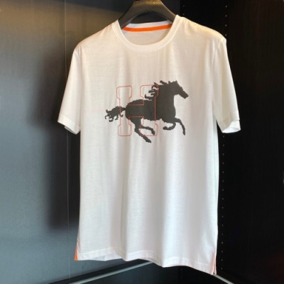 [에르메스]Hermes 2021 Mens Crew-neck Short Sleeved Tshirts - 에르메스 2021 남성 크루넥 반팔티 Her0635x.Size(m - 3xl).화이트