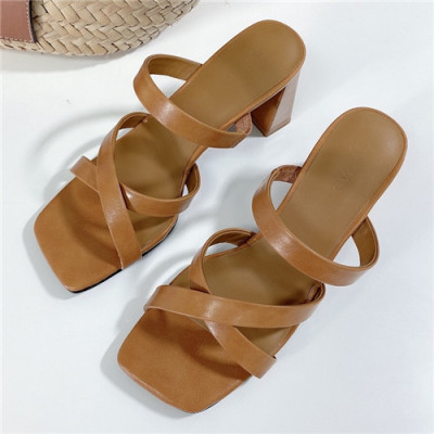 By Far 2021 Women's Leather High Heel Sandal,BYFS0025 - 바이파 2021 여성용 레더 하이힐 샌들,Size(225-250),카키