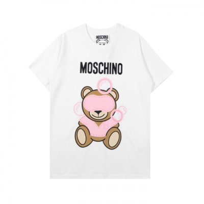 [모스키노]Moschino 2021 Mm/Wm Logo Cotton Short Sleeved Tshirts White - 모스키노 2021 남/녀 로고 코튼 반팔티 Mos01158x Size(xs - l) 화이트