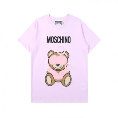 [모스키노]Moschino 2021 Mm/Wm Logo Cotton Short Sleeved Tshirts Pink - 모스키노 2021 남/녀 로고 코튼 반팔티 Mos0160x Size(xs - l) 핑크