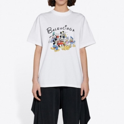 [굿템]Balenciaga 2021 Mm/Wm Logo Cotton Short Sleeved Tshirts White - 발렌시아가 2021 남/녀 로고 코튼 반팔티 Bal0999x Size(xs - l) 화이트