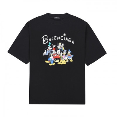 Balenciaga 2021 Mm/Wm Logo Cotton Short Sleeved Tshirts Black - 발렌시아가 2021 남/녀 로고 코튼 반팔티 Bal01000x Size(xs - l) 블랙