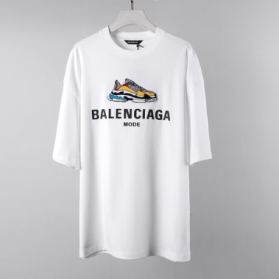 [굿템]Balenciaga 2021 Mm/Wm Logo Cotton Short Sleeved Tshirts White - 발렌시아가 2021 남/녀 로고 코튼 반팔티 Bal01001x Size(xs - m) 화이트