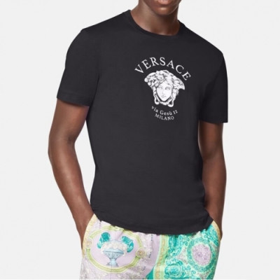 [럭셔리]Versace 2021 Mens Logo Short Sleeved Tshirts Black - 베르사체 2021 남성 메두사 반팔티 Ver0815x Size(s - xl) 블랙