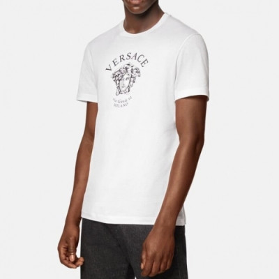 [럭셔리]Versace 2021 Mens Logo Short Sleeved Tshirts White - 베르사체 2021 남성 메두사 반팔티 Ver0816x Size(s - xl) 화이트