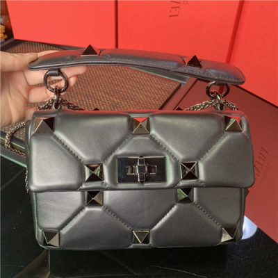 [매장판]Valentino 2021 Small Garavani Roman Stud Shlouder Bag,25cm,VTB1080 - 발렌티노 2021 스몰 로만 스터드 숄더백,25cm,블랙