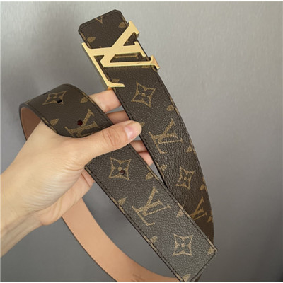 Louis Vuitton 2021 Men's Leather Belt,4.0cm,LOUBT0174 - 루이비통 2021 남성용 레더 벨트,4.0cm,브라운