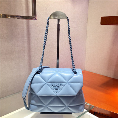 [유니크&트랜디한]Prada 2021 Women's Leather Cross Bag,22cm,1BD233,PRAB0355 - 프라다 2021 여성용 레더 크로스백,22cm,스카이블루