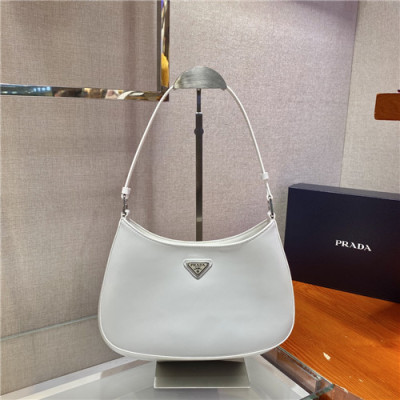 [매력터지는]Prada 2021 Women's Leather Hobo Bag,26.5cm,1BC499,PRAB0376 - 프라다 2021 여성용 레더 호보백,26.5cm,화이트