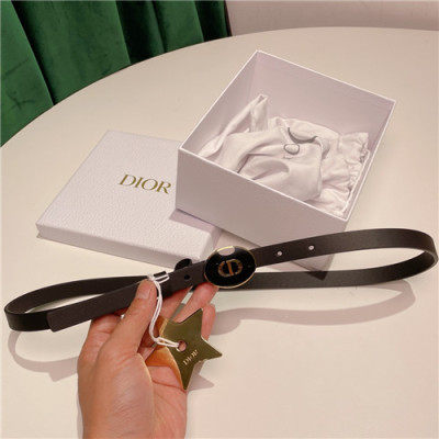 Dior 2021 Women's Leather Belt,1.5cm,DIOBT0060 - 디올 2021 여성용 레더 벨트,1.5cm,블랙