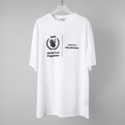 Balenciaga  Mm/Wm Logo Cotton Short Sleeved Tshirts White - 발렌시아가 2021 남/녀 로고 코튼 반팔티 Bal01010x Size(xs - m) 화이트