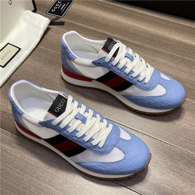 [매장판]Gucci 2021 Men's Leather Sneakers,GUCS1437 - 구찌 2021 남성용 레더 스니커즈,Size(240-270),스카이블루