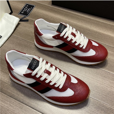 [매장판]Gucci 2021 Men's Leather Sneakers,GUCS1438 - 구찌 2021 남성용 레더 스니커즈,Size(240-270),레드