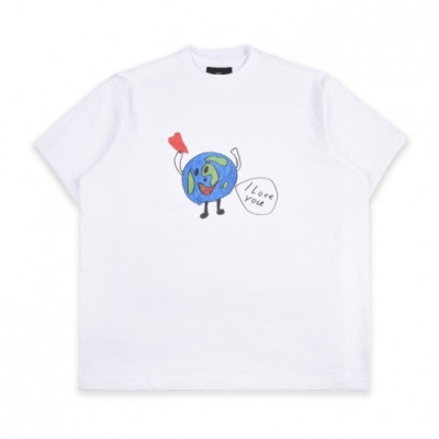 Balenciaga  Mm/Wm Logo Cotton Short Sleeved Tshirts White - 발렌시아가 2021 남/녀 로고 코튼 반팔티 Bal01023x Size(xs - m) 화이트