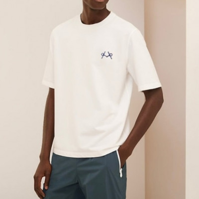 [에르메스]Hermes 2021 Mens Crew-neck Short Sleeved Tshirts White - 에르메스 2021 남성 크루넥 반팔티 Her0639x Size(m - 2xl) 화이트