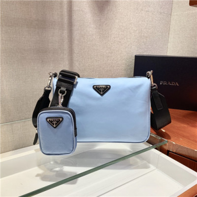 Prada 2021 Man's Nylon Shoulder Bag,24cm,2VH113,PRAB0388 - 프라다 2021 남성용 나일론 숄더백,24cm,스카이블루