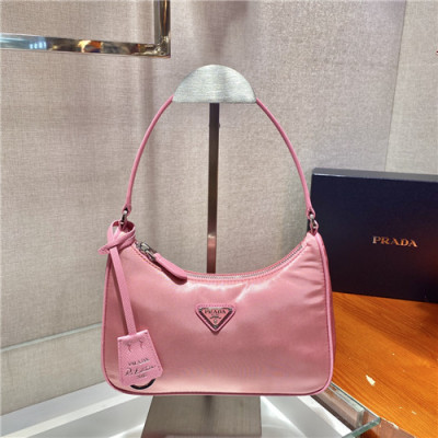 [유니크한]Prada 2021 Women's Nylon Hobo Bag,22cm,1NE204,PRAB0393 - 프라다 2021 여성용 나일론 호보백,22cm,핑크