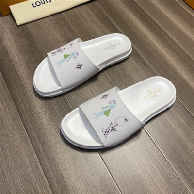 Louis Vuitton 2021 Men's Leather Slipper,LOUS1994 - 루이비통 2021 남성용 레더 슬리퍼,Size(240-270),화이트