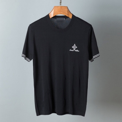 Louis vuitton  Mens Logo Short Sleeved Tshirts Black - 루이비통 2021 남성 로고 반팔티 Lou02825x Size(m - 3xl) 블랙