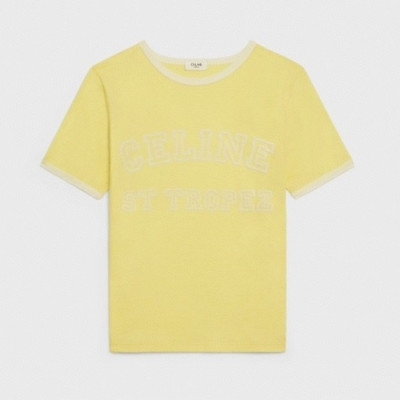 Celine Womens Hedi Slimane Tshirts - 셀린느 2021 여성 로고 코튼 반팔티 Cel114x