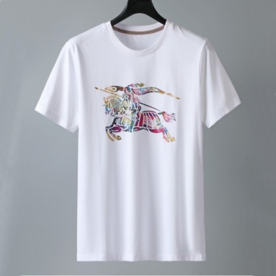 Burberry  Mens Logo Cotton Short Sleeved Tshirts White - 버버리 2021 남성 로고 코튼 반팔티 Bur03864x Size(m - 3xl) 화이트