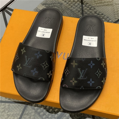 Louis Vuitton 2021 Men's Leatehr Slipper,LOUS2012 - 루이비통 2021 남성용 레더 슬리퍼,Size(240-270),블랙