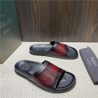 Berluti 2021 Men's Leather Mule,BERTS0229 - 벨루티 2021 남성용 레더 뮬,Size(240-270),레드