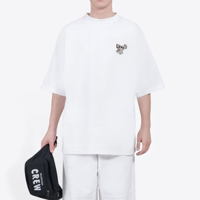 Balenciaga  Mm/Wm Logo Cotton Short Sleeved Tshirts White - 발렌시아가 2021 남/녀 로고 코튼 반팔티 Bal01031x Size(xs - m) 화이트