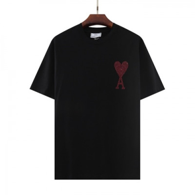 Ami  Mm/Wm 'Ami de Coeur' Casual Cotton Short Sleeved Tshirt Black - 아미 2021 남/녀 로고 코튼 캐쥬얼 반팔티 Ami0117x Size(m - 2xl) 블랙