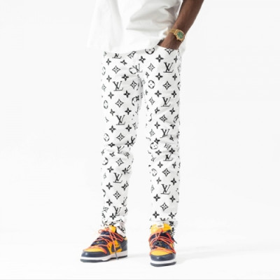 Louis vuitton  Mens Monogram Casual Pants White - 루이비통 2021 남성 모노그램 캐쥬얼 팬츠 Lou02850x Size(29 - 38) 화이트