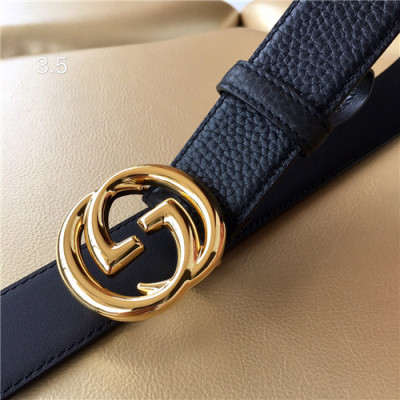 Gucci 2021 Men's Leather Belt,3.5cm,GUBT0175 - 구찌 2021 남성용 레더 벨트,3.5cm,블랙