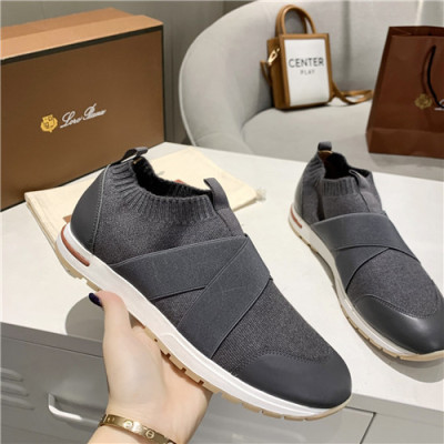 Loro Piana 2021 Men's Leather Sneakers,LOROS0060 - 로로피아나 2021 남성용 레더 스니커브,Size(240-270),닥크그레이