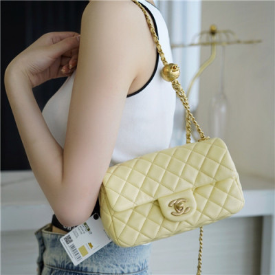 [럭셔리한]Chanel 2021 Women's Classic Flap Glod Ball Cross Bag/Shlouder Bag,20cm,CHAB1678 - 샤넬 2021 여성용 클랙식 플랩 골드볼 크로스백/숄더백,20cm,옐로우