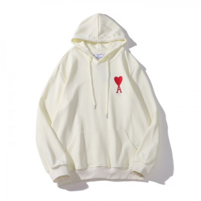 Ami  Mens Logo Casual Cotton Hoodie Ivory - 아미 2021 남성 로고 코튼 후드티 Ami0124x Size(m - 2xl) 아이보리