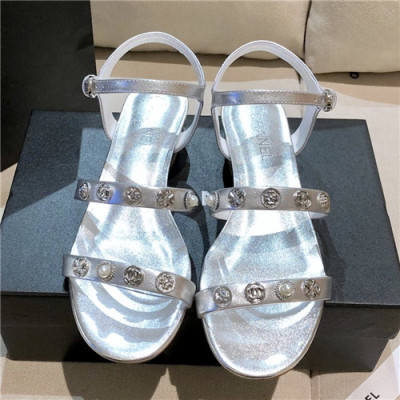 [매장판]Chanel 2021 Women's Leather Sandal,CHAS0614 - 샤넬 2021 여성용 레더 샌들,Size(225-250),실버