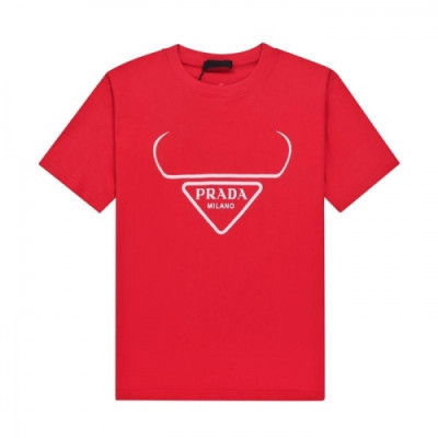 Prada  Mens Basic Logo Short Sleeved Tshirts Red - 프라다 2021 남성 베이직 로고 폴로 반팔티 Pra02269x Size(xs - l) 레드