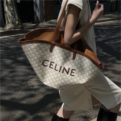 [셀린느]Celine 2021 Women's Leather Tote Bag/Shopper Bag,30cm,CLNB0690 - 셀린느 2021 여서용 레더 토트백/쇼퍼백,30cm,베이지