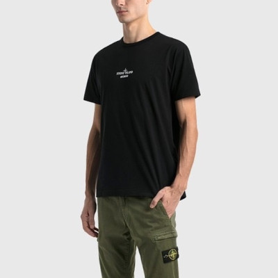 Stone Island  Mens Crew-neck Cotton Short Sleeved Tshirts Black - 스톤아일랜드 2021 남성 크루넥 코튼 반팔티 Sto0334x Size(m - 2xl) 블랙