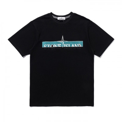 Stone Island  Mens Crew-neck Cotton Short Sleeved Tshirts Black - 스톤아일랜드 2021 남성 크루넥 코튼 반팔티 Sto0336x Size(m - 2xl) 블랙