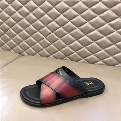 Louis Vuitton 2021 Men's Leather Slipper,LOUS2040 - 루이비통 2021 남성용 레더 슬리퍼,Size(240-270),레드