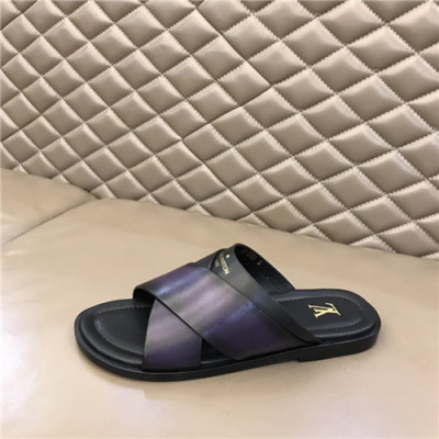 Louis Vuitton 2021 Men's Leather Slipper,LOUS2042 - 루이비통 2021 남성용 레더 슬리퍼,Size(240-270),퍼플