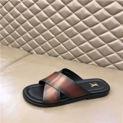 Louis Vuitton 2021 Men's Leather Slipper,LOUS2046 - 루이비통 2021 남성용 레더 슬리퍼,Size(240-270),오렌지