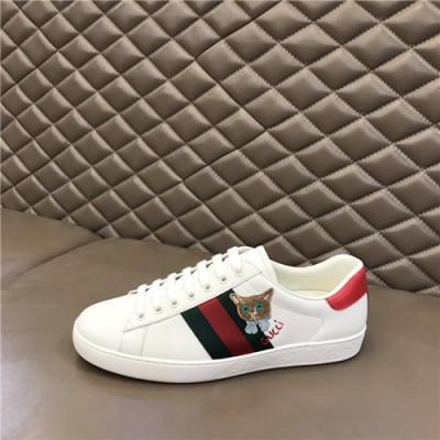 Gucci 2021 Men's Leather Sneakers,GUCS1527 - 구찌 2021 남성용 레더 스니커즈,Size(240-270),화이트