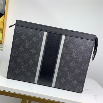 [루이비통]Louis Vuitton 2021 Men's Leather Pouch,27cm,M64440,LOUB2361 - 루이비통 2021 남성용 레더 파우치,27cm,블랙