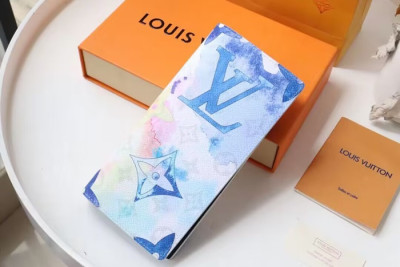 Louis Vuitton 2022 Mens Leather Wallet,19cm,M80457,LOUWT0495 - 루이비통 2022 남성용 레더 장지갑,19cm,블루