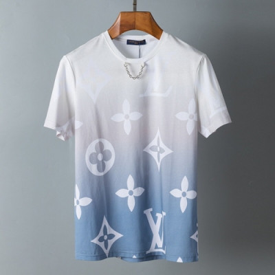 Louis vuitton  Mm/Wm Logo Short Sleeved Tshirts Blue - 루이비통 2021 남/녀 로고 반팔티 Lou02902x Size(m - 3xl) 블루